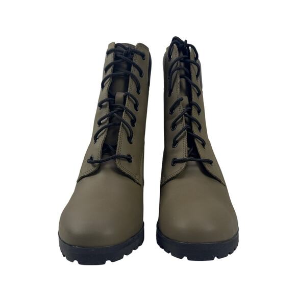 Timberland Allington Boots Heeled Womens 9 Olive Green Leather Lace Up Lug Sole - Picture 6 of 11